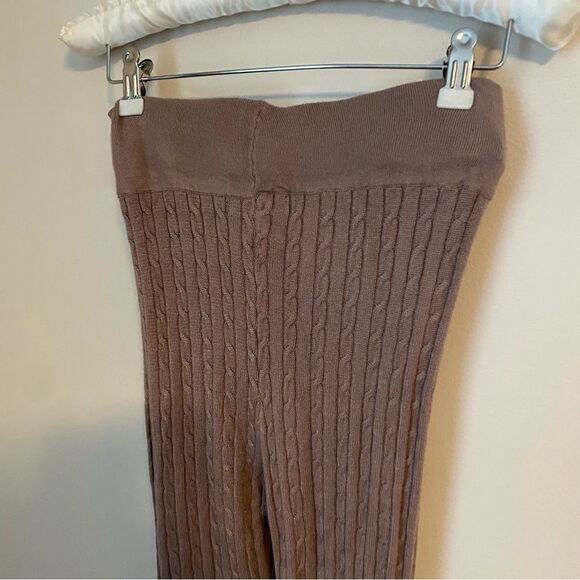 Love Tree Leggings Cable Knit Brown Tan Neutral Casual Trendy - Picture 5 of 8